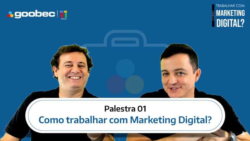 Rodrigo Camara e Joao Dalla durante a palestra onlin Como trabalhar com Marketing Digital. 